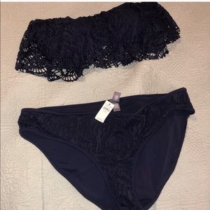 Navy Lace Bathing Suit